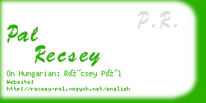 pal recsey business card